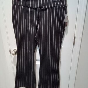 No Boundaries Juniors Plus Size XXL 19 Black and White Striped Pants Flare Leg